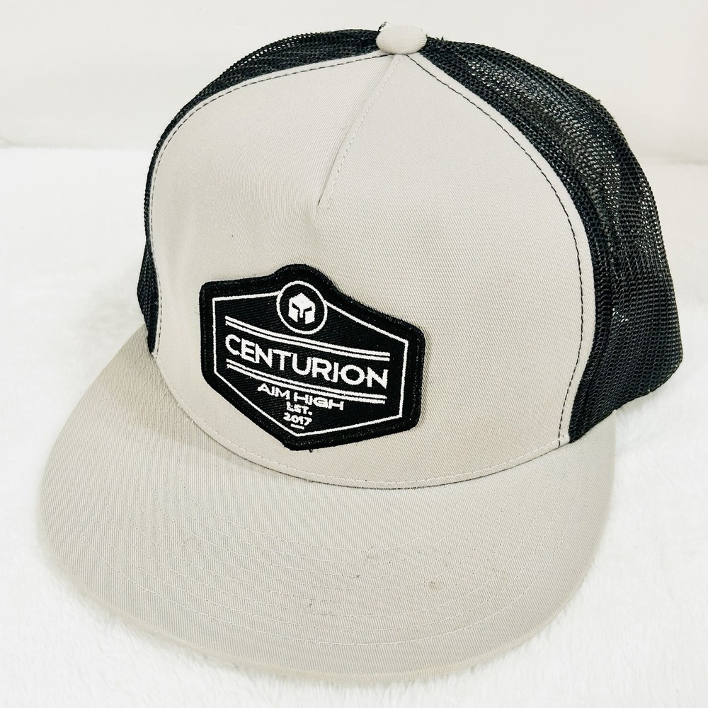 Centurion Aim High Logo Patch Trucker A-Frame Hat‎ Cap Adjustable Snapback Gray